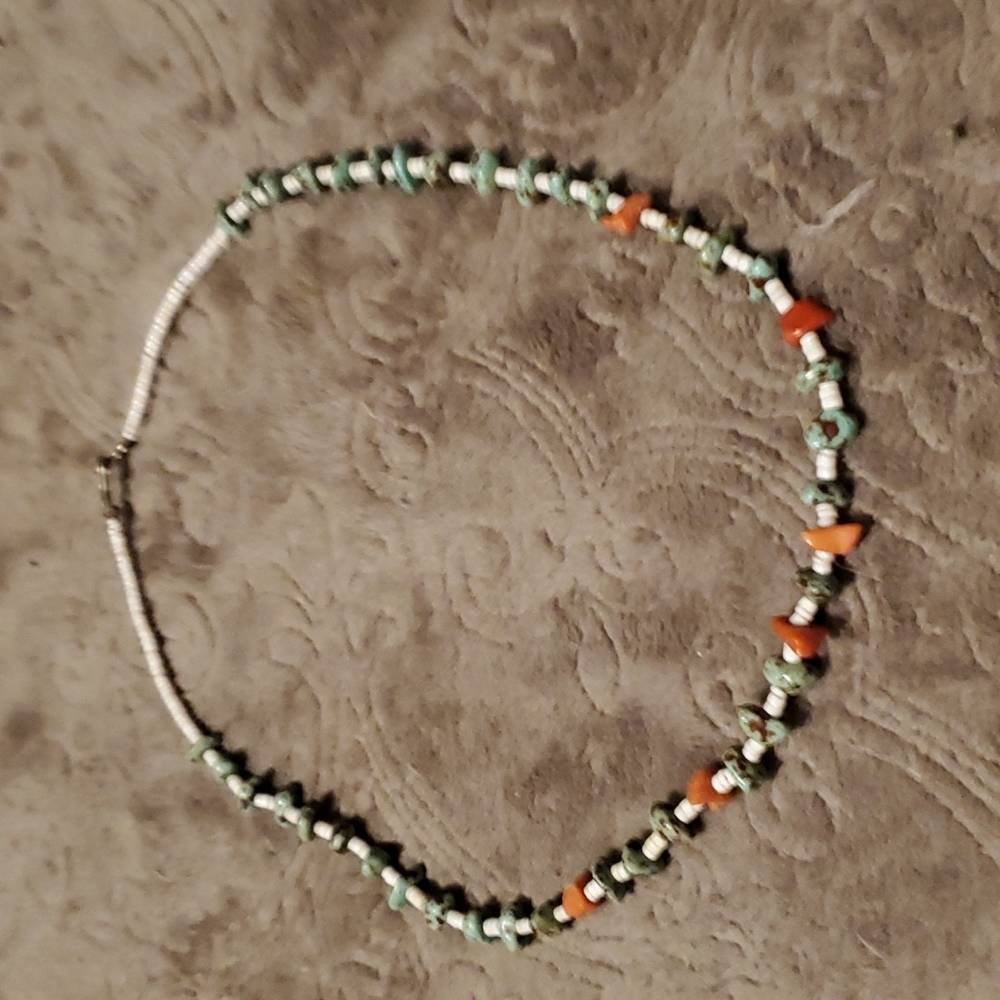 Vintage Turquoise and red coral necklace